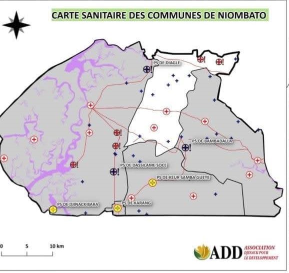 Carte sanitaire officielle des communes de Niombato